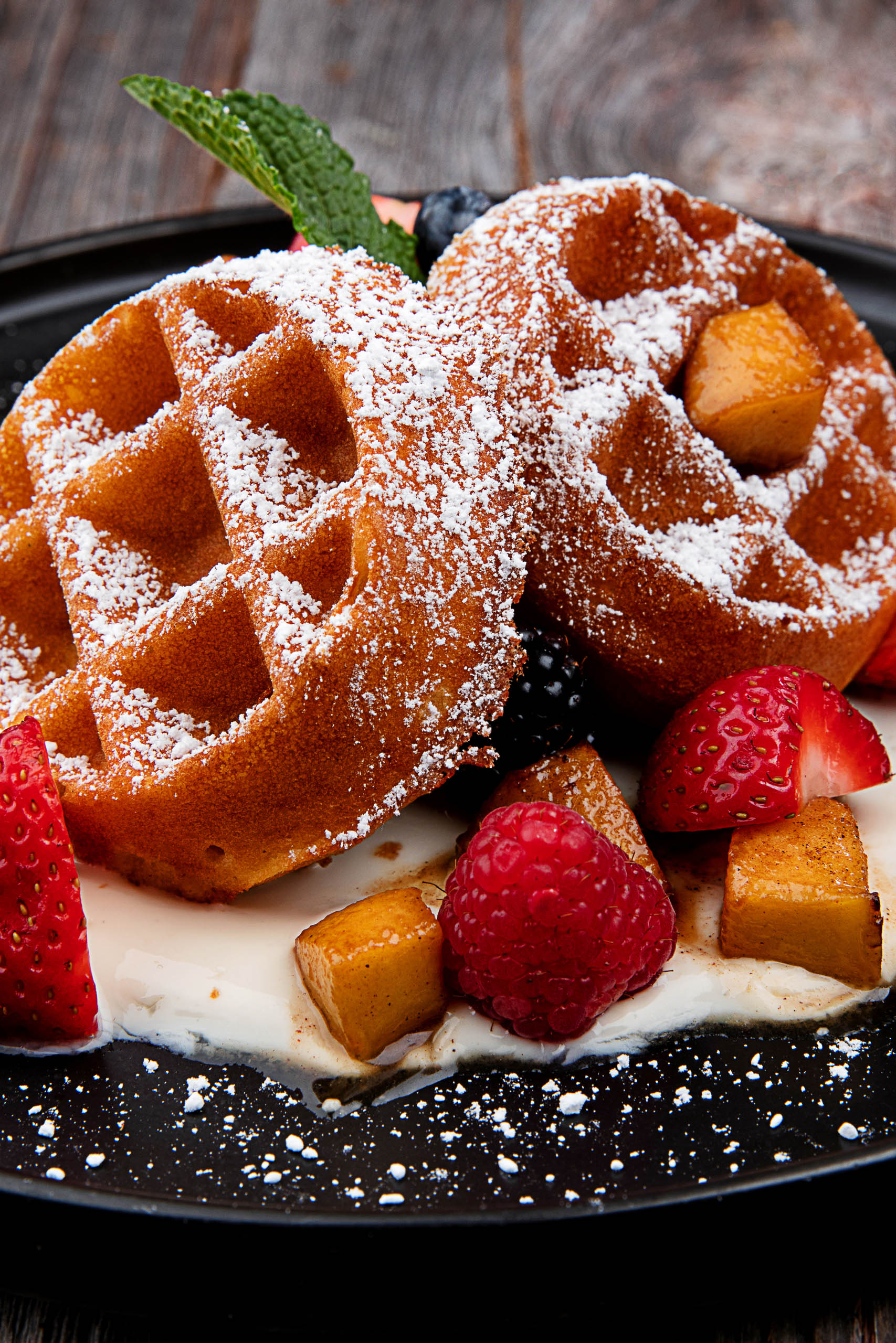 Waffels with fresh berries